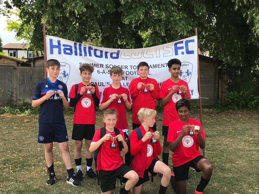 U16's with their winners medals at the Halliford Colts Tournament